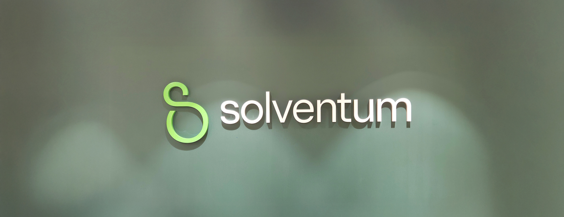 The new corporate signage identity for Solventum, the new healthcare spin off from 3M Group.
