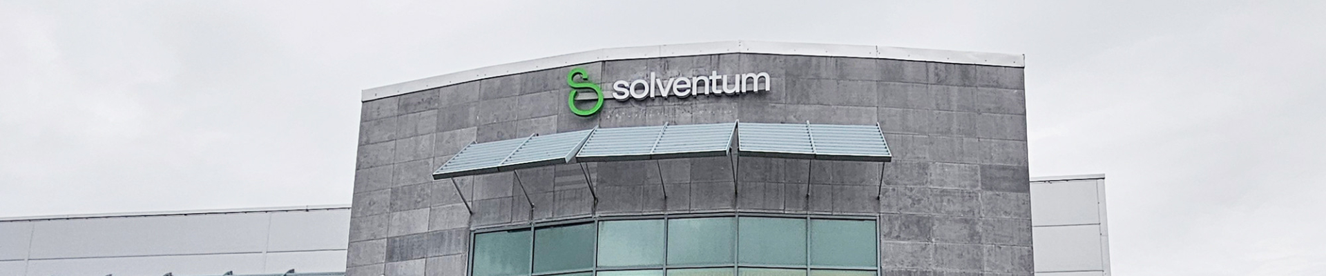 The new corporate signage identity for Solventum, the new healthcare spin off from 3M Group, created for a new global rollout.