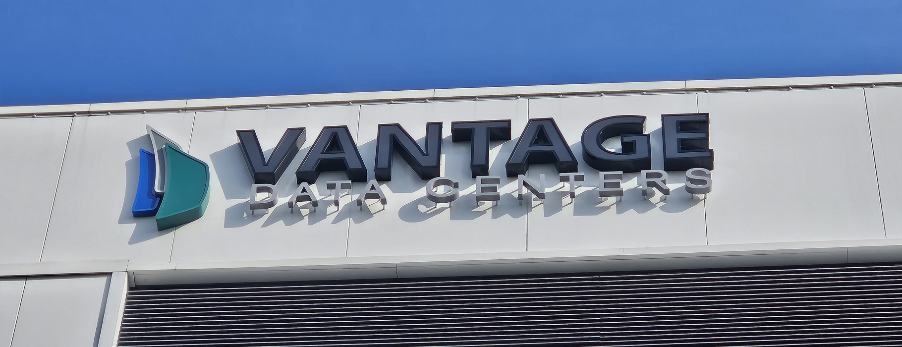 A cross-continent sign rollout for a global provider of digital data management centres.